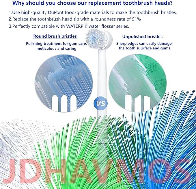 Replacement Toothbrush Heads for Waterpik Water Flossers, Replacement Picks Compatible with Waterpik, 5Pcs Replacement Heads for Water Pick flosser.(Assorted Brushhead, Random Delivery)