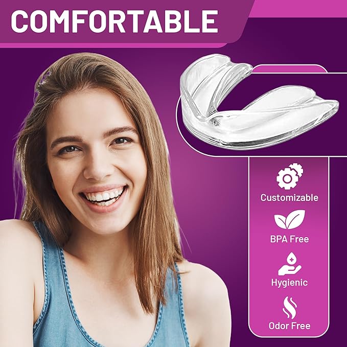 Comfortable Mouth Guard for Nighttime Use – Custom Fit Nighttime Oral Device – Multi-Use Teeth Protector for Comfort & Support – Men and Women - 8 Guards & 2 Sizes