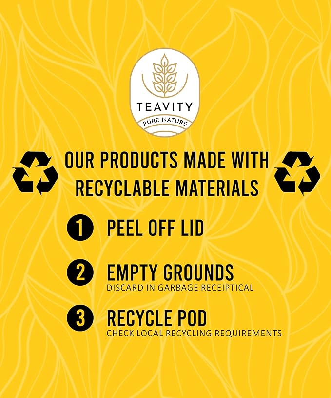 Organic Chai Black Tea Pods for Keurig Naturally Caffeinated by Teavity (24 Tea Pods)