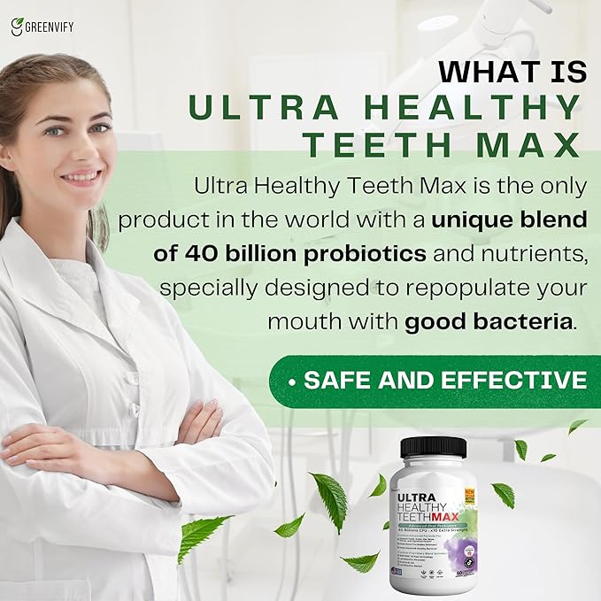 Ultra Healthy Teeth Max Probiotic Supplement, 40 Billion CFU, 60 Capsules, Advanced Oral Health Formula (10)