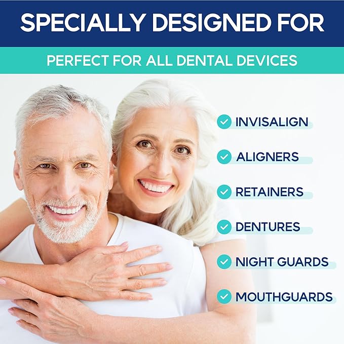 Cleaner Tablets for Difiney Anti Snoring Device: Retainer Cleaner for Invisalign, Night Guard– Deep Denture Cleaning – Odor, Stain & Plaque Remover – 60 Mint Tablets, 2-Month Supply