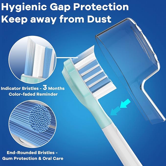 BrightDeal Replacement Head for Philips Sonicare ProtectiveClean 4100 5100 6100 DiamondClean 9500 ExpertClean 7500 FlexCare HealthyWhite Electric Sonic Toothbrush C3 G3 W3 C2 G2 C1 Brush, White, 4 Pcs