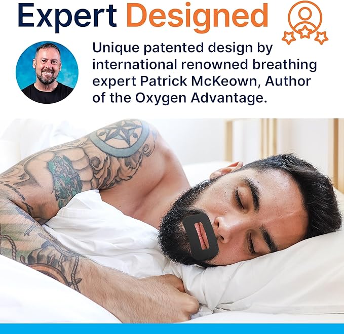 MyoTape - Sleep Tape for Beards - 90 Nights - Reduce Snoring - Improve Sleep - Promote Nasal Breathing - Extra Strong Adhesive - Comfortable & Gentle