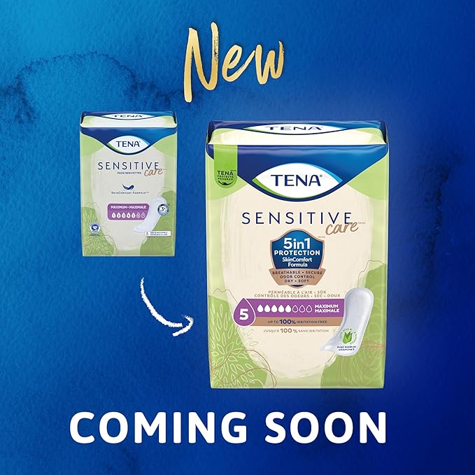 Tena Incontinence Pads, Bladder Control & Postpartum for Women, Maximum Absorbency, Regular Length, Intimates - 168 Count