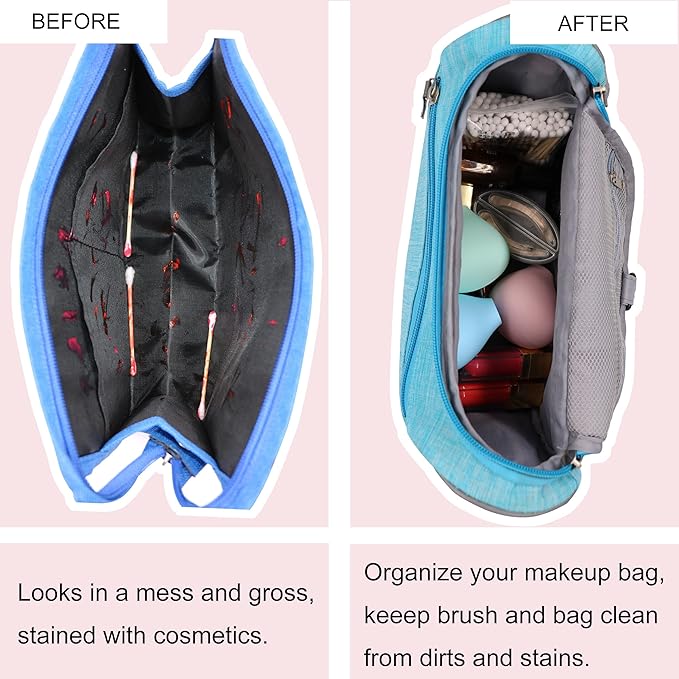 Makeup Brush Covers, Silicone Organizer Case for Makeup Storage and Protect Makeup Bag, 4 Pack Reusable Brush Holders for Travel, Dustproof Brush Protector for Makeup Lovers and Wife