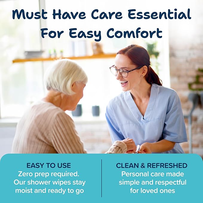 Body Wipes For Adults Bathing No Rinse 100pc XL - Ultra Thick Shower Travel Wipes For Personal Cleansing & Hygiene Essentials, Elderly Care, Incontinence Disposable Washcloths For Women Men