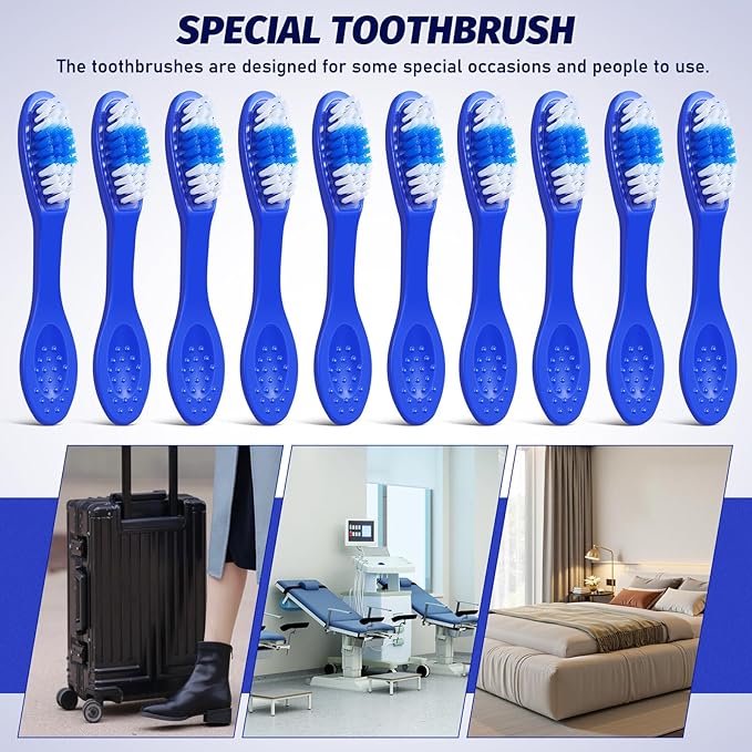 Veemoon 10pcs Mini Toothbrushes for Detention Use, Soft Bristles with Short Handle, Compact Oral Care Tools for Detainee Self-Prevention and Correctional Hygiene