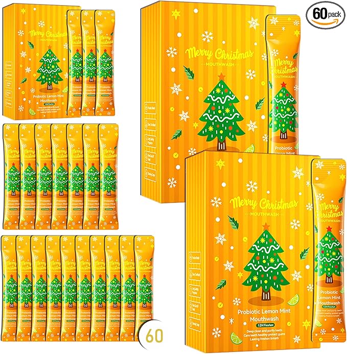 Travel Size Mouthwash,Mini Mouthwash Travel Size Bulk Portable Mouth Wash Set,Individual Small Travel Mouth Wash Packets for Fresh Breath(Pack of 60) A43