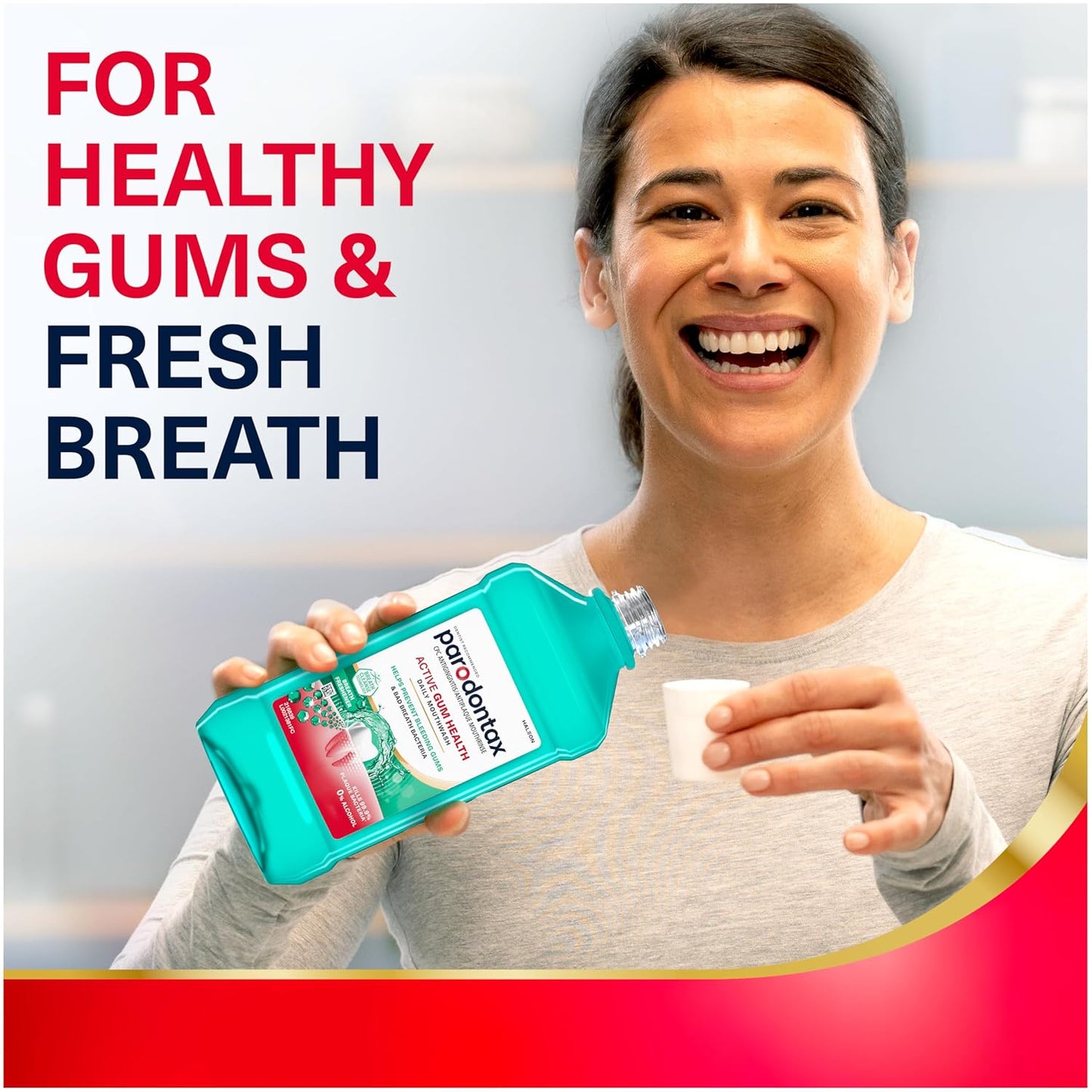 Parodontax Active Gum Health Mouthwash, Antiplaque and Antigingivitis Gum Mouthwash, Clear Mint, 16.9 Fl Oz x 3