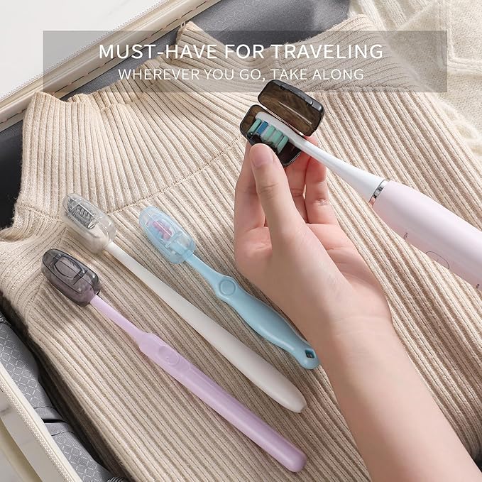 Muslish 100 Pack Toothbrush Covers, Universal Fit for Electric and Manual Brushes, Reusable Travel & Home Protectors (Bulk Value) - Gray