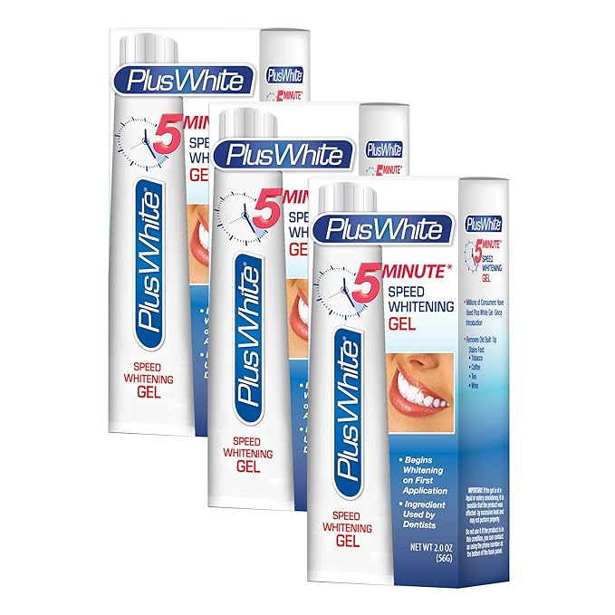 Plus White Speed Whitening Gel - Works in 5 Minutes - Professional Teeth Whitening w/Dentist Approved Ingredient (Pack of 3)