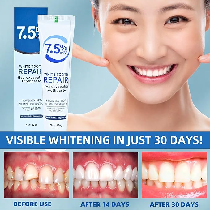 Set 2-Pack Hydroxyapatite Toothpastes for Enamel Protection and Tooth Strengthening，Fresh Breath，Formula mild Mint， Daily Use for Oral Health.（ 4.23oz） (2)