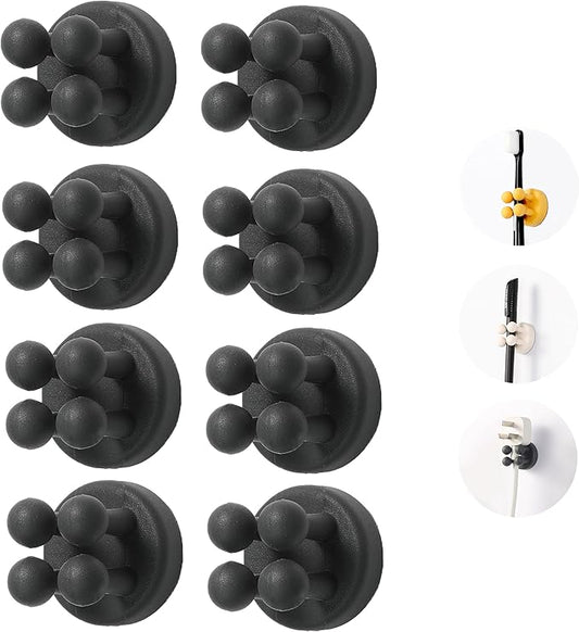8pcs Silicone Toothbrush Holder, Waterproof Multi-Functional self-Adhesive Hook, for Hanging Keys and Towels, Suitable for Kitchen, Bathroom and Office