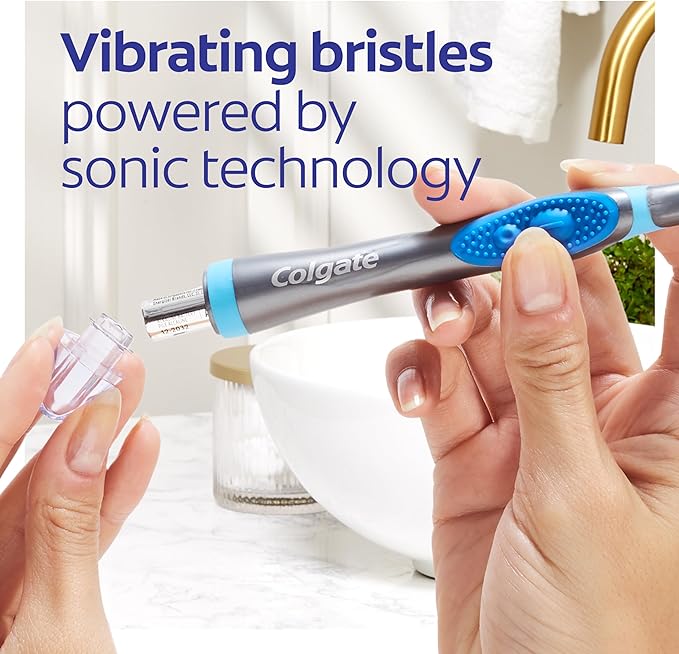 Colgate 360 Vibrate Deep Clean Battery Operated Toothbrush Pack, Disposable Electric Toothbrush with 1 AAA Battery Included, Whole Mouth Clean, 24 Pack