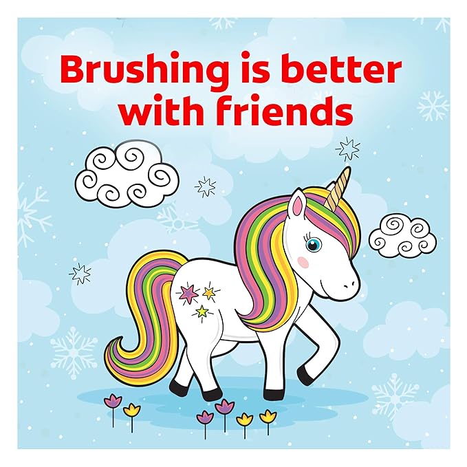 Colgate Kids Battery Powered Toothbrush, Kids Battery Toothbrush with Included AA Battery, Extra Soft Bristles, Flat-Laying Handle to Prevent Rolling, Unicorn Toothbrush, 1 Pack