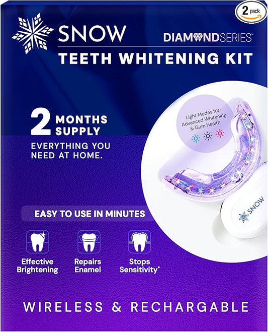 Snow Teeth Whitening Kit - Snow Teeth Whitening Serum and LED Mouthpiece Whitener, Formulated with Hydroxyapatite, Good for 2 Months - Wireless Kit with 1 Wand