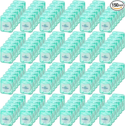 Honeydak 150 Pack Dental Floss Bulk Mint Flavored Floss 50m Each Travel Dental Floss Oral Care for Teeth and Gum Protection(Green)