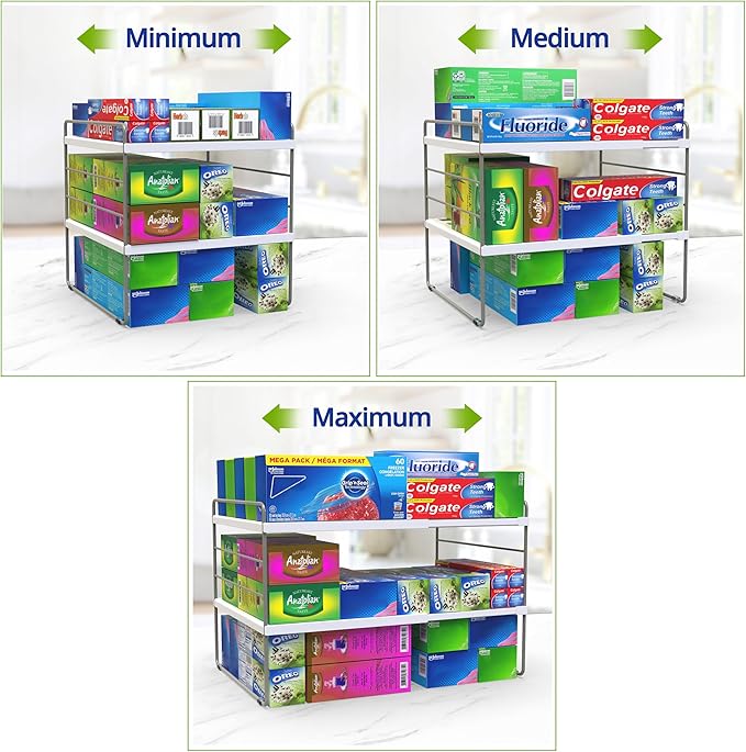 YAN & HIN Kitchen Cabinet Organizer, Expandable Kitchen Aluminum Foil and Plastic Wrap Organizers, Sandwich Storage Bags organizer, bottle storage bag under sink organizer for Pantry Organization