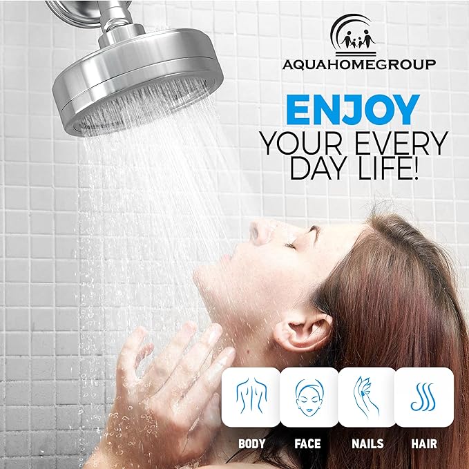 AquaHomeGroup Vitamin C + E + A Shower Filter Replacement Cartridge (Pack of 2) - Vitamin Infused Shower Head Filter for Healthier Skin, Hair, and Nails - Removes Chlorine