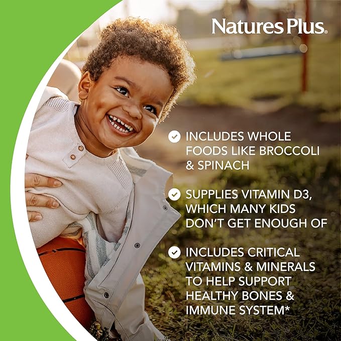 NaturesPlus Animal Parade Children's Chewable Multivitamin - 180 Animal-Shaped Tablets - Natural Assorted Flavors - Vegetarian, Gluten Free - 90 Servings