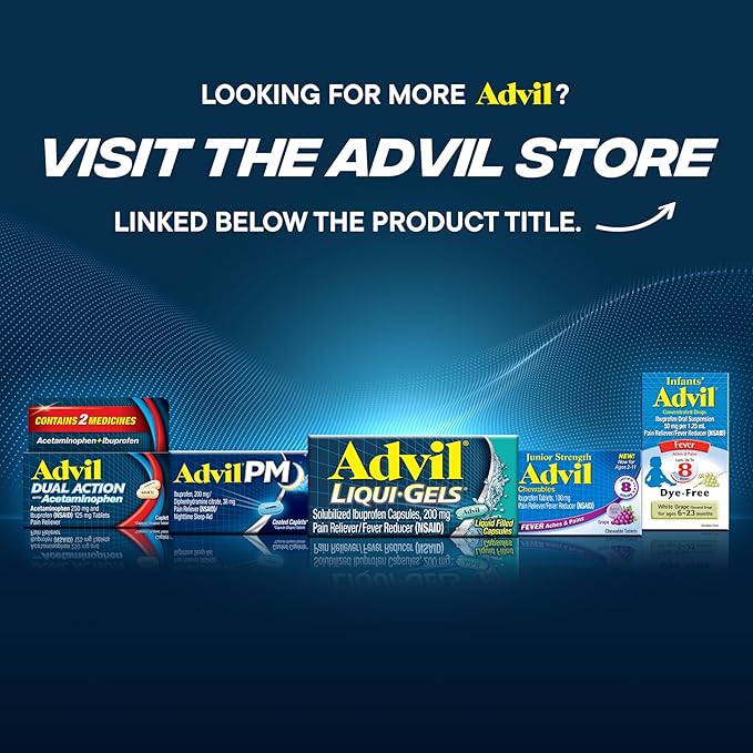 Advil Dual Action Coated Caplets with Acetaminophen, 250 Mg Ibuprofen and 500 Mg Acetaminophen per Dose (2 Dose Equivalent) for 8 Hour Pain Relief - 216 Count
