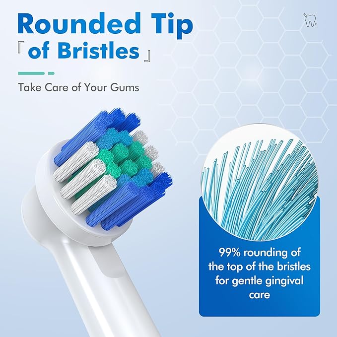 Replacement Toothbrush Heads Compatible with Oral-B Braun, Pack of 8 Professional Precision Clean Electric Toothbrush Replacement Heads for Oral-b 7000, Clean, Oral B Pro 1000, 9600, 500, 3000, 8000
