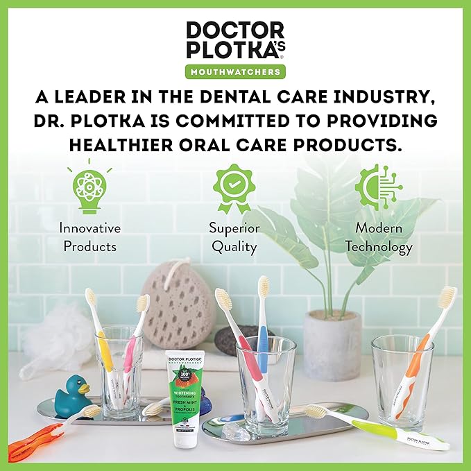 MOUTHWATCHERS Soft Flossing Manual Toothbrush for Adults, Green, Ultra Clean, Good for Sensitive Teeth and Gums, by Dr. Plotka's