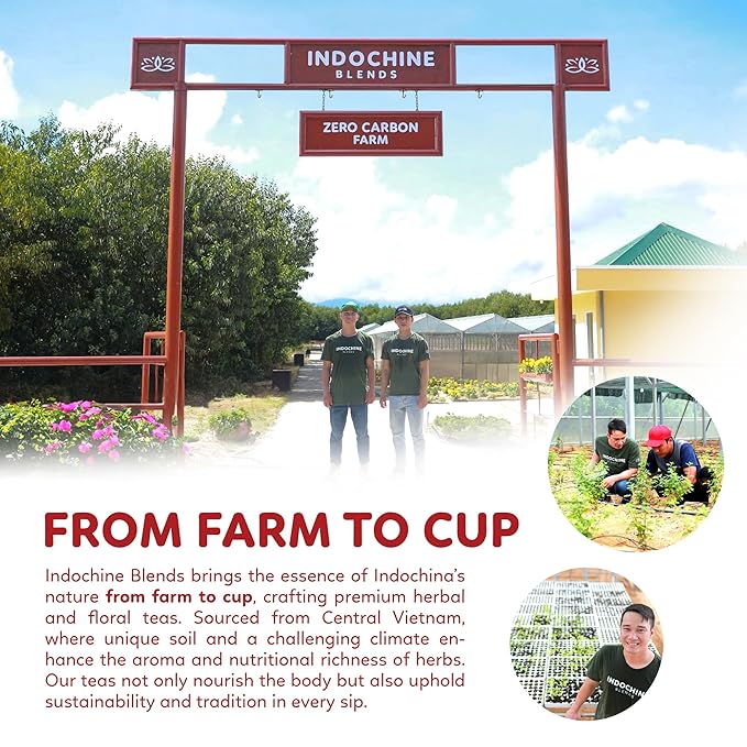 Indochine Blends Loving Tea | Hibiscus Tea Bags | Hibiscus & Organic Rosemary, Black Tea, Rose | Sugar-Free, Caffeine-Free Herbal Tea for Relaxation | 4.4 oz | 50 Corn-Fiber Pyramid Bags