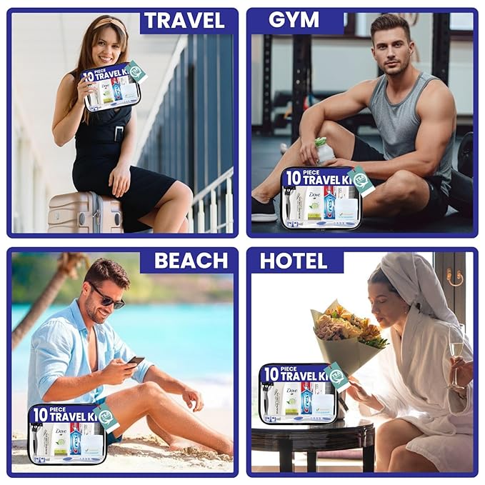 Trektote Bulk Hygiene Kit For Men And Women – (100 Pack) 10 Piece Set Of Travel Size Toiletries, TSA Compliant, Bulk Travel Essentials, Includes Shampoo And Conditioner, Body Wash, Toiletry Bag & More