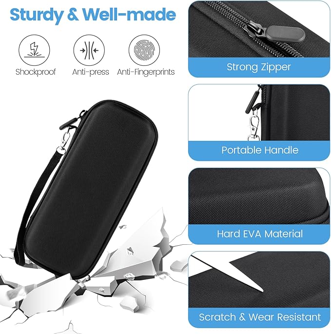 Toothbrush Travel Case Compatible with Oral-B/Oral-B Pro 1000/Philips Sonicare 4100 Electric Toothbrush, with Mesh Pocket for Accessories & 2pcs Toothbrush Head Covers for Protection