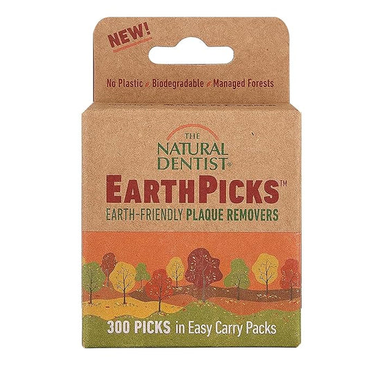 The Natural Dentist Earthpicks Plaque Removers 300 ct, Pocket-Sized Oral Health Solution, Eco-Friendly