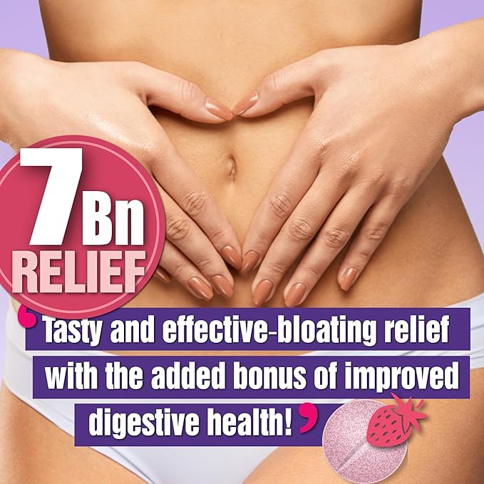 Gas & Bloating Support for Women and Men 7 Billion CFU – Chewable Probiotics & Lactobacillus Reuteri, Daily Digestive Enzymes for Occasional Bloating, Gut Comfort & Digestive Health