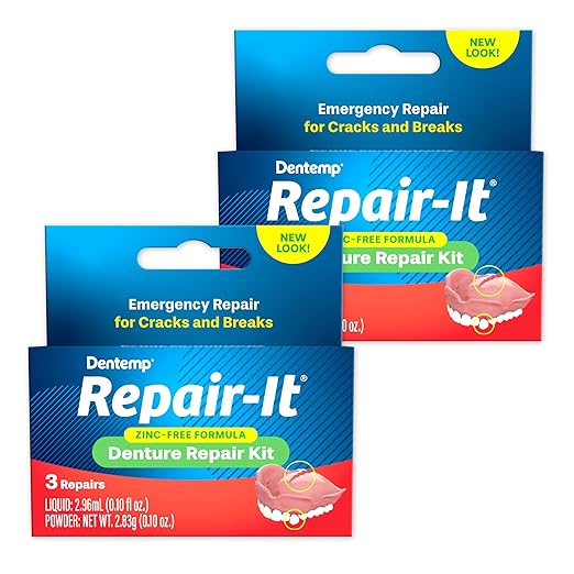 Dentemp Repair Kit - Repair-It Advanced Formula Denture Repair Kit (Pack of 2) - Repairs Broken Dentures, Mends Cracks and Replace Loose Teeth
