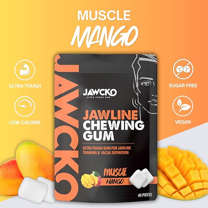 JAWCKO Ultra-tough Jawline Chewing Gum Variety 6-Pack | Get a Stronger, Squarer Jawline | 15X Hardness | Jaw Training Hard Gum | Chisel, Sculpt, Tone your Jaw | Facial Fitness Mewing Gum | 6X Flavors