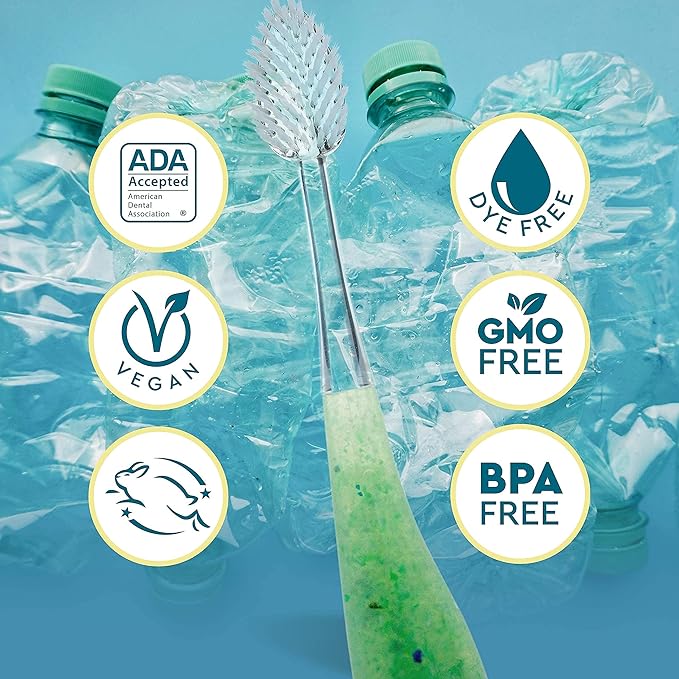 RADIUS Toothbrush Source Floss BPA Free & ADA Accepted Improve Gum Health & Reduce Issues, Soft, Soda Pop Eco-Grind