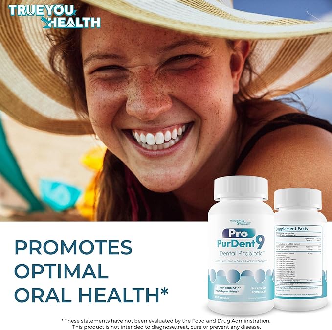 Pro PurDent9 Dental Probiotic - Our Best Dental Probiotics for Teeth and Gums - Mouth Probiotic - Boost Oral Health - Sinus Ear Nose Throat Probiotics - Teeth Supplement - Gum Health Supplements
