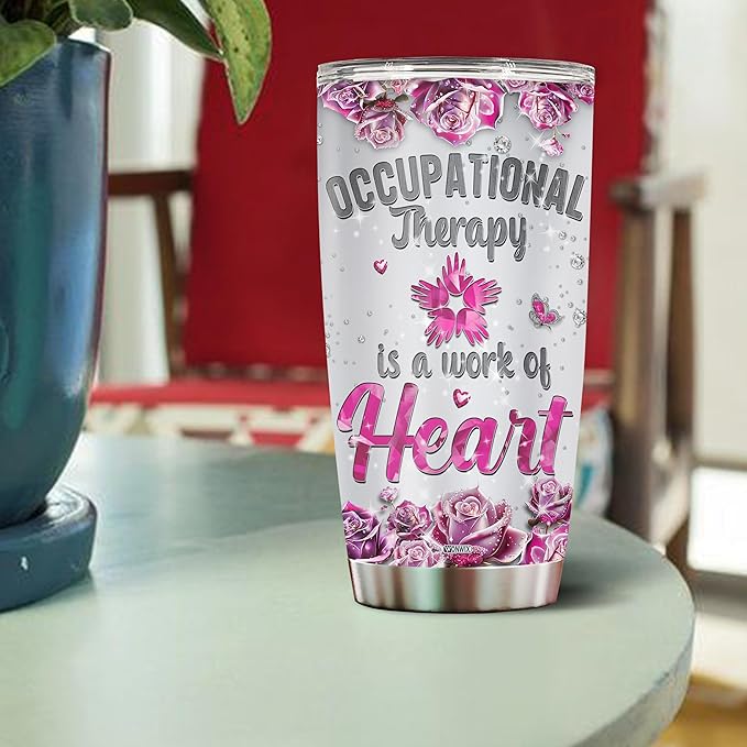 Personalized Occupational Therapist Gifts For Women Wife Daughter Mom Tumbler Coffee Mug Travel Cup Water Bottle Insulated Stainless Steel With Lid 20oz Christmas Birthday Mothers Day Valentine
