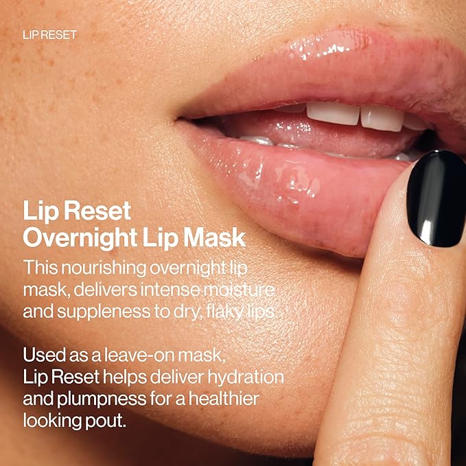 MAKE Beauty Lip Reset Overnight Lip Mask. Nourishing, Hydrating Lip Treatment for Dry, Flaky Lips. Plumps, Softens, and Smooths. Vanilla Veil Flavor