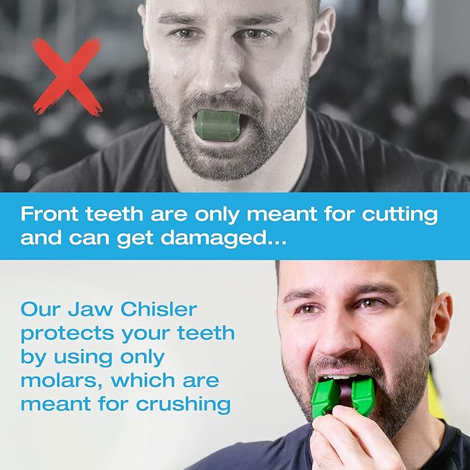 Jawline Exerciser by Tilcare - Jaw Exerciser for Men & Women that helps to workout your Jaw, Neck and tone your face with exercise - Face Slimmer that will chisel the Jawline - 3-Pack 40, 50, 70 lb