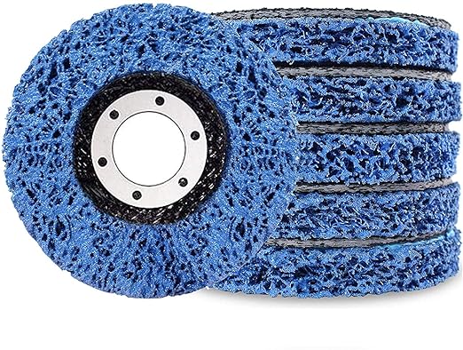 SIGNI 4" x 16mm Poly Strip Discs Stripping Wheel for Angle Grinder -Remove Paint, Rust and Clean Welds Oxidation (5 Pack-Blue)