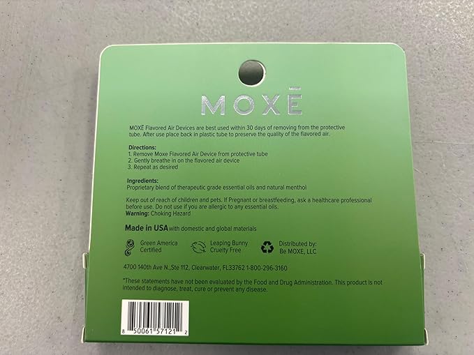 MOXE Natural Spearmint Air Inhaler | Non Electric Long-Lasting Flavored Air Refreshing Support | Oral Fixation Spearmint & Menthol Essential Oils, Craving Relief