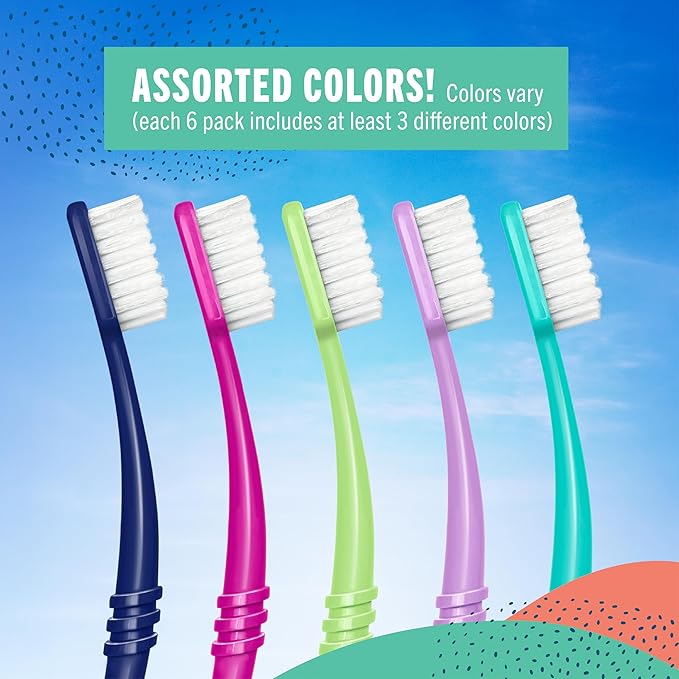 Preserve Eco Friendly Adult Toothbrushes, Made in The USA from Recycled Plastic, Lightweight Package, Ultra Soft Bristle BPA Free Tooth Brush, Colors Vary, 6 Pack