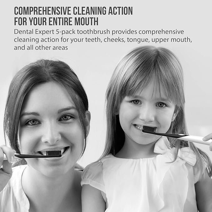 Soft Toothbrushes for Adults - Black Charcoal Toothbrush Ultra Soft for Sensitive Gums - Teeth Whitening Brush for Adults & Children [Extra Family Pack] Super Soft Tip Bristles