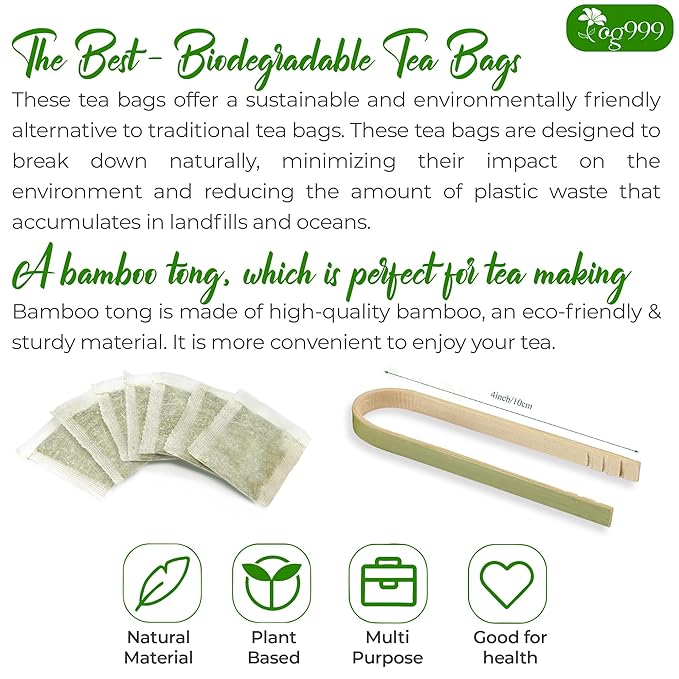 TOG999, Premium 120 Holy Basil Leaf Tea Bags, 100% Natural & Pure, Loose Leaf Herbal Tea. Holy Basil Leaf Tea. No Sugar, No Caffeine, No Gluten, Vegan.