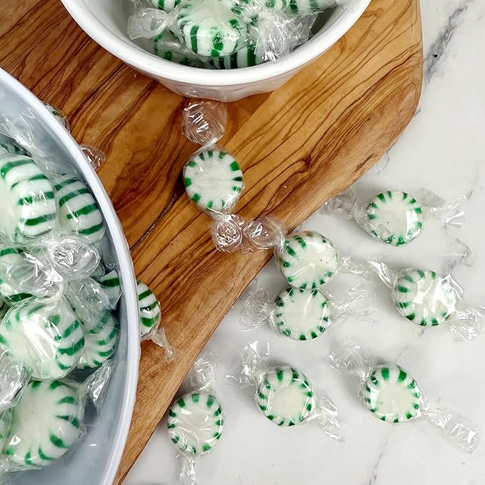Arcor Starlight Spearmint Candy, 1 Pound Bulk Spearmint Hard Candy (Approx. 75 pcs.), Green Mints Individually, Green Candy