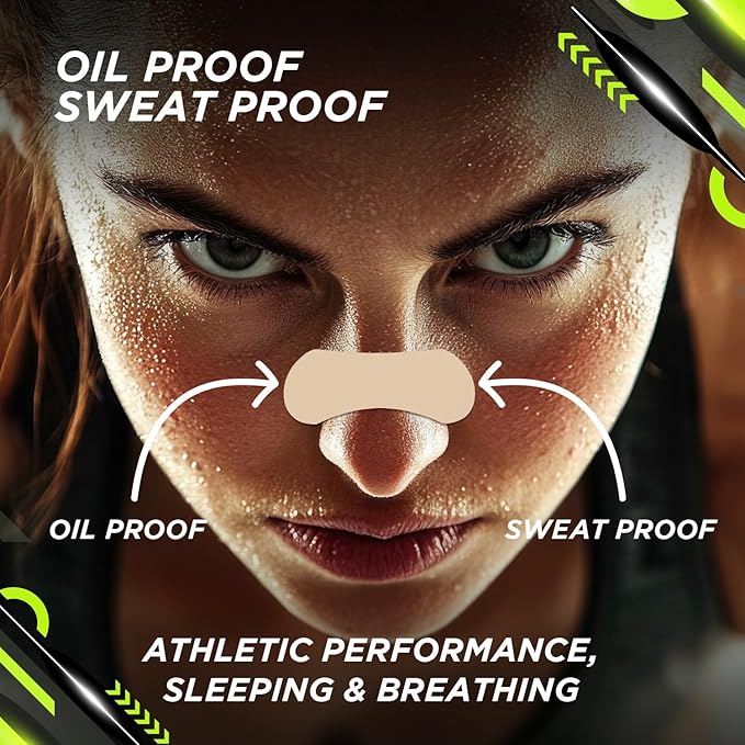 AIR-ON Performance Nose Strips | Nasal Strip for Breathing, Less Snoring & Sleeping Relief | Extra Strength, Wide Body | Drug-Free Adhesive, Athletic Support, Sweat & Oil Proof - Black (30 Pieces)