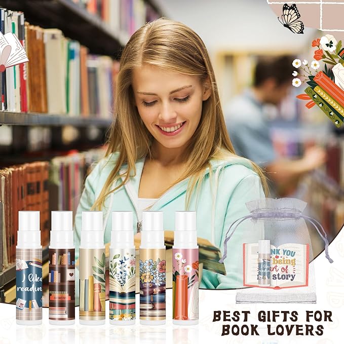 36 Set Book Lover Gift Book Club Lip Balm Thank You Tag Organza Bag Librarian Appreciation Gift for Women Reader Reading Bookworm Bookish Accessories Valentine's Day Birthday Favor