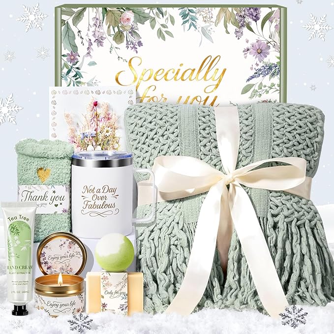Valentines Day Gifts for Her Mom Wife, Birthday Gifts for Women Spa Care Package, Get Well Soon Gift Baskets Thinking of You Sympathy Gift Box for Friend, Sister, Wife