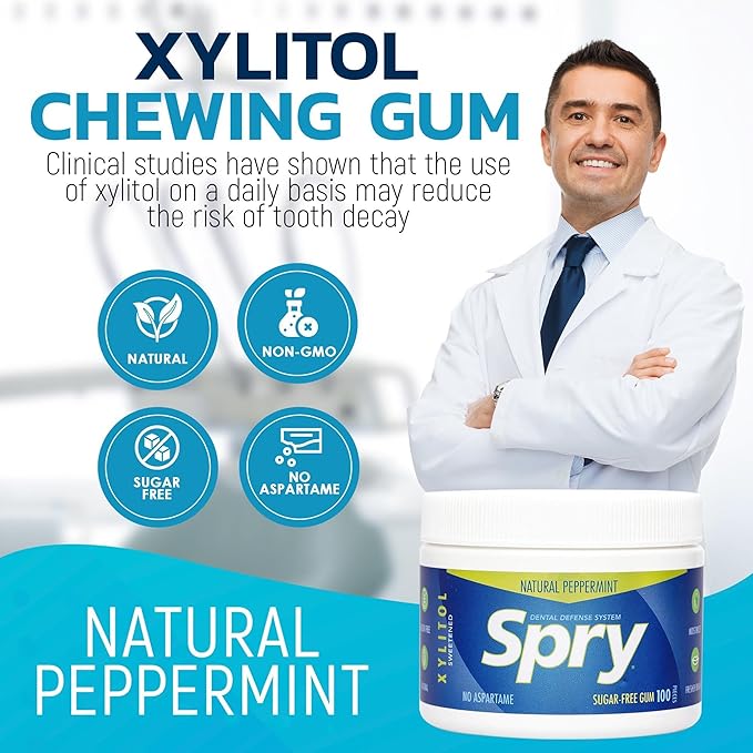 Spry Total Dental Health Kit - All Day Oral Care and Gum Health Including Sugar Free Gum, Candy Mints, Oral Rinse and Spearmint Toothpaste With Xylitol