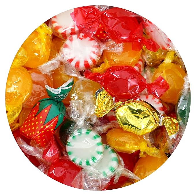 Hostess Mix, 5 Pound Bulk Candy (Approx. 375 pcs.), Candy, Old Fashioned Hard Candy Assortment, Butterscotch, Strawberry Candy, Cinnamon Discs, Peppermints